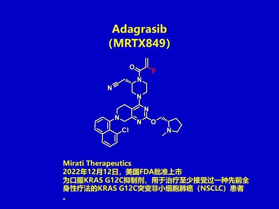 adagrasib (MRTX849), an oral KRAS G12C inhibitor developed by Mirati Therapeutics, is on the market